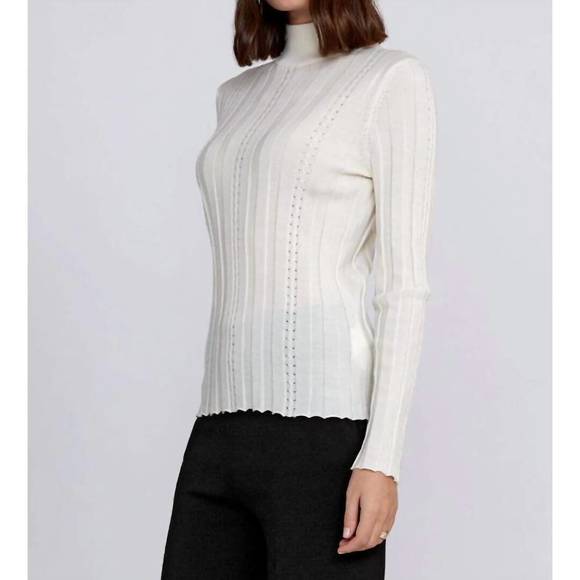 NEW KNITSS opal mock neck sweater in off white - Picture 6 of 7